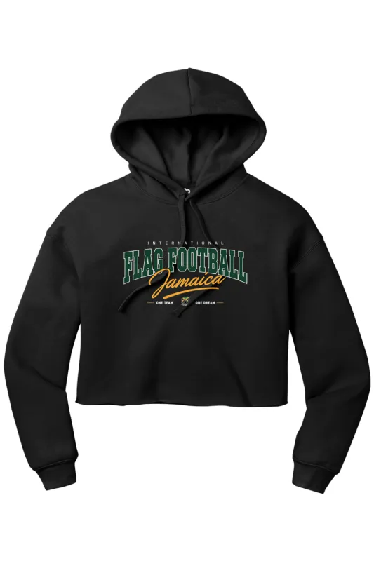 Flag Football Jamaica Women’s Sponge Fleece Cropped Fleece Hoodie - Lifestyle made by DRYWORLD