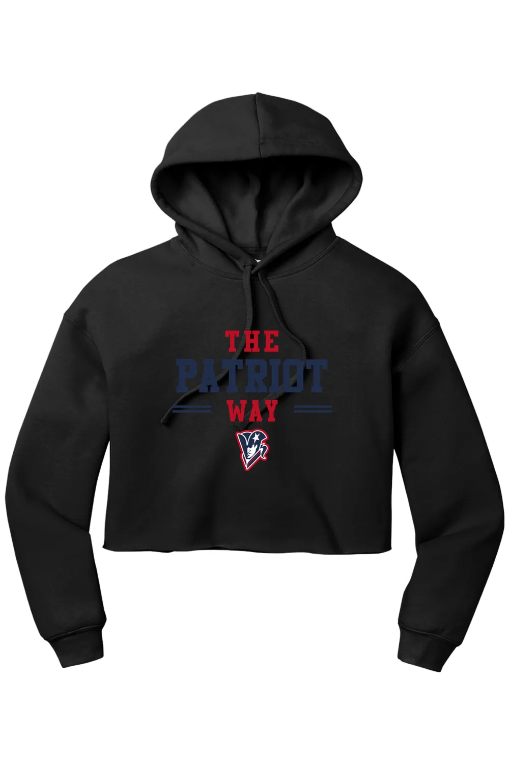 Beckman Patriots Women’s Sponge Fleece Cropped Fleece Hoodie - Lifestyle Patriot Way Edition sold by DRYWORLD