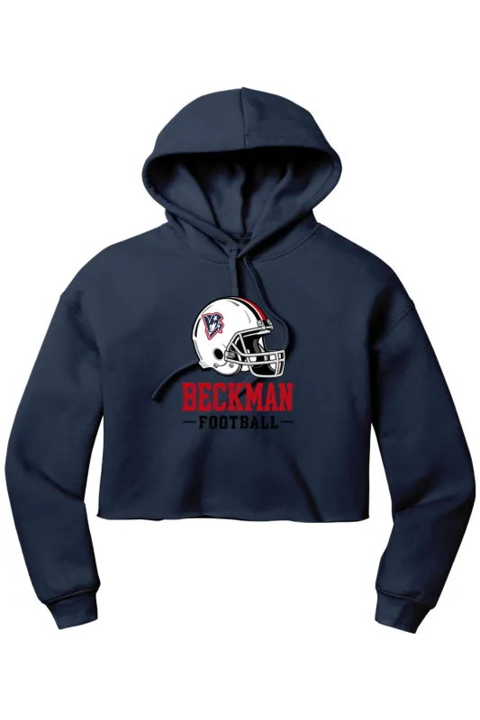 Beckman Patriots Women’s Sponge Fleece Cropped Fleece Hoodie - Lifestyle Helmet Pride Edition made by DRYWORLD