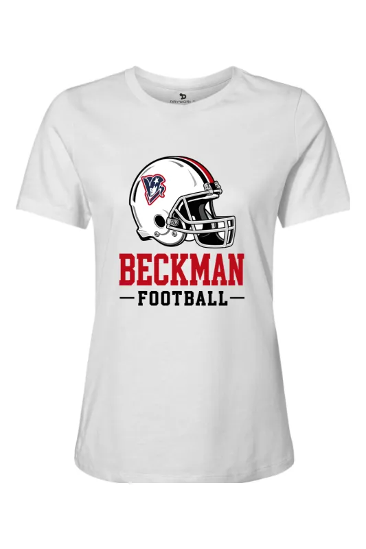 Beckman Patriots Women’s Relaxed Jersey Short Sleeve Tee - Lifestyle Helmet Pride Edition made by DRYWORLD