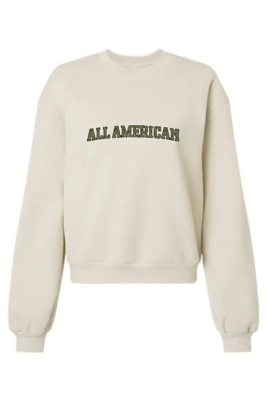 All American ReFlex Women's Fleece Crewneck Sweatshirt - Lifestyle made by DRYWORLD