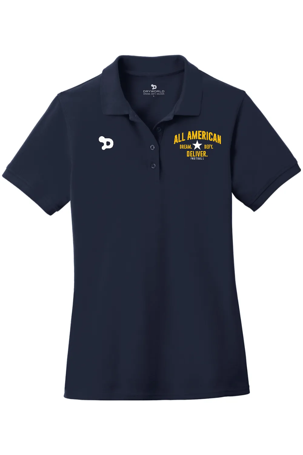 ALL AMERICAN Ladies Combed Ring Spun Pique Polo - DREAM DEFY DELIVER EDITION sold by DRYWORLD product image thumbnail 3