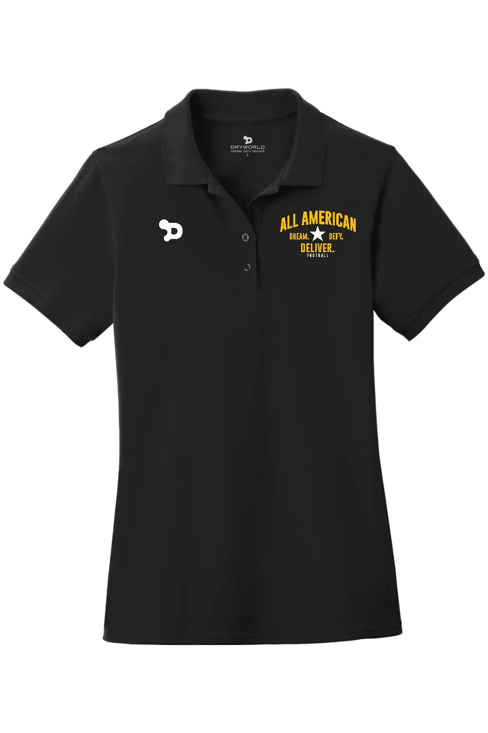 ALL AMERICAN Ladies Combed Ring Spun Pique Polo - DREAM DEFY DELIVER EDITION sold by DRYWORLD product image thumbnail 5