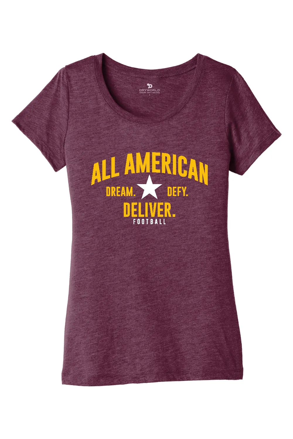 ALL AMERICAN Women’s Triblend Short Sleeve Tee - DREAM DEFY DELIVER EDITION sold by DRYWORLD product image thumbnail 3