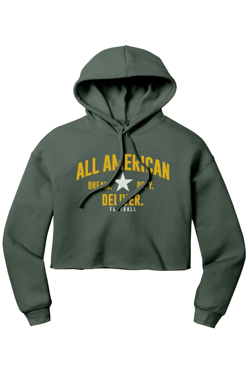 ALL AMERICAN Women’s Sponge Fleece Cropped Fleece Hoodie - DREAM DEFY DELIVER EDITION sold by DRYWORLD product image thumbnail 3