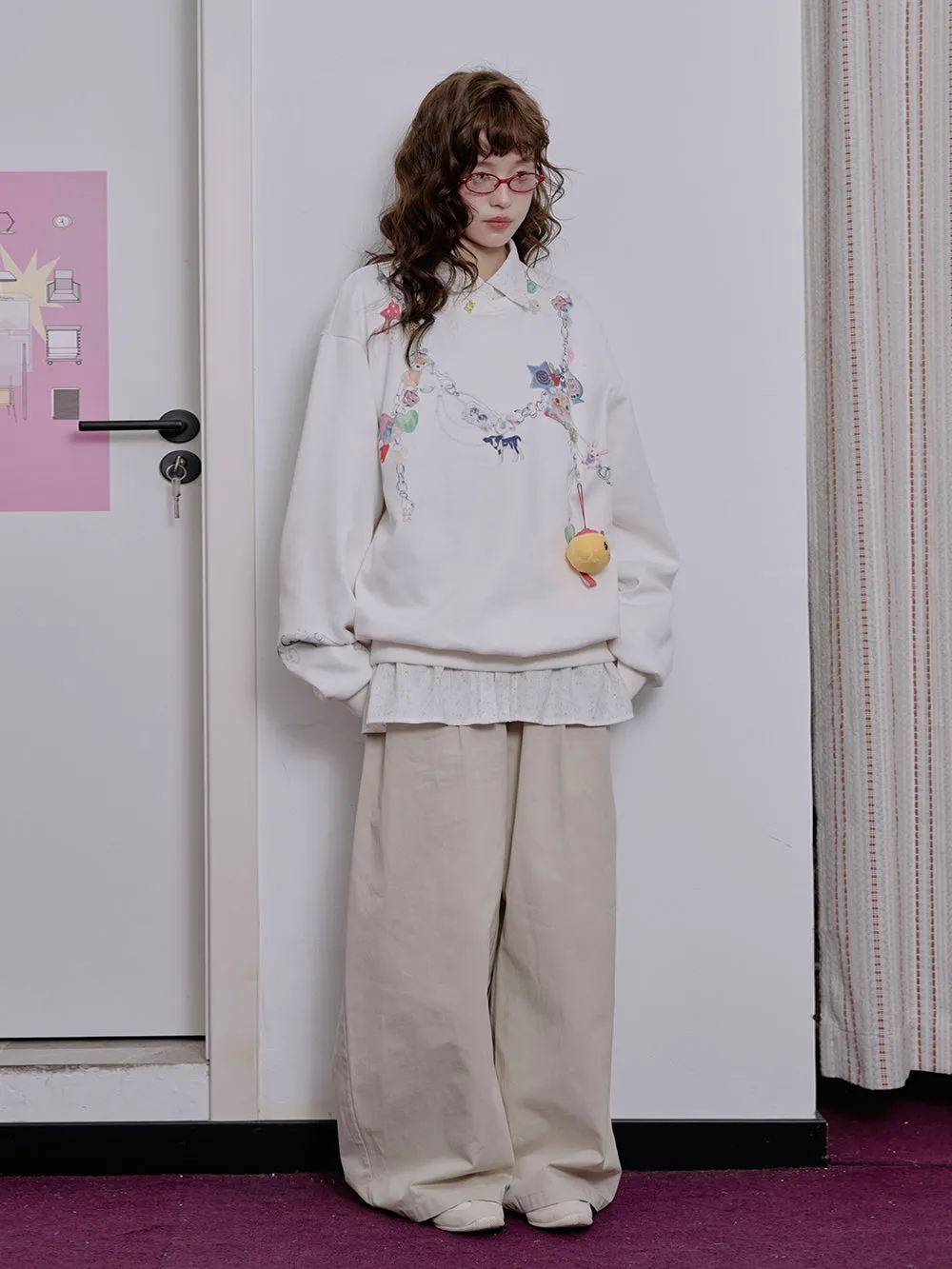 MUKTANK×LOUMUTAKU Y2K Faux Chain Camisole Sweatshirt sold by Muzkin product image thumbnail 5