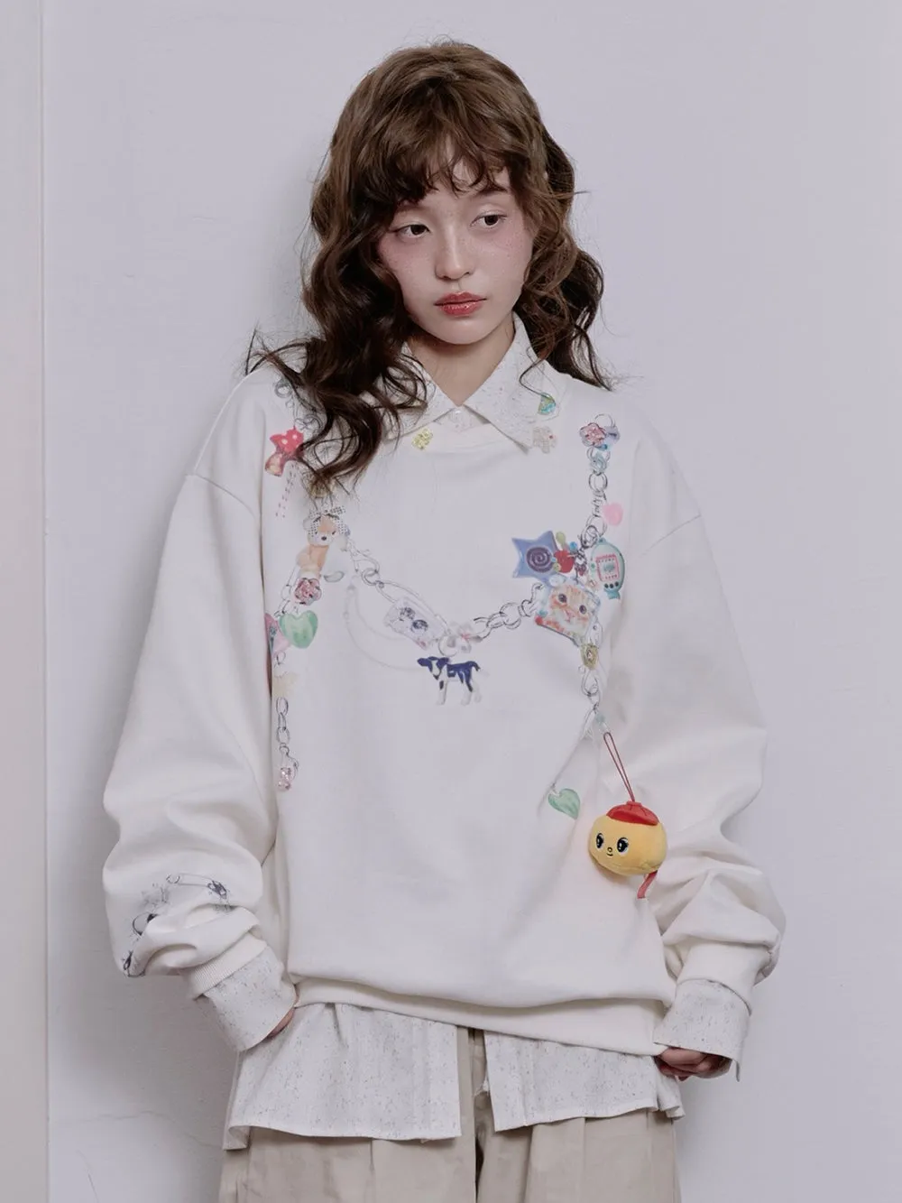 MUKTANK×LOUMUTAKU Y2K Faux Chain Camisole Sweatshirt sold by Muzkin product image thumbnail 3