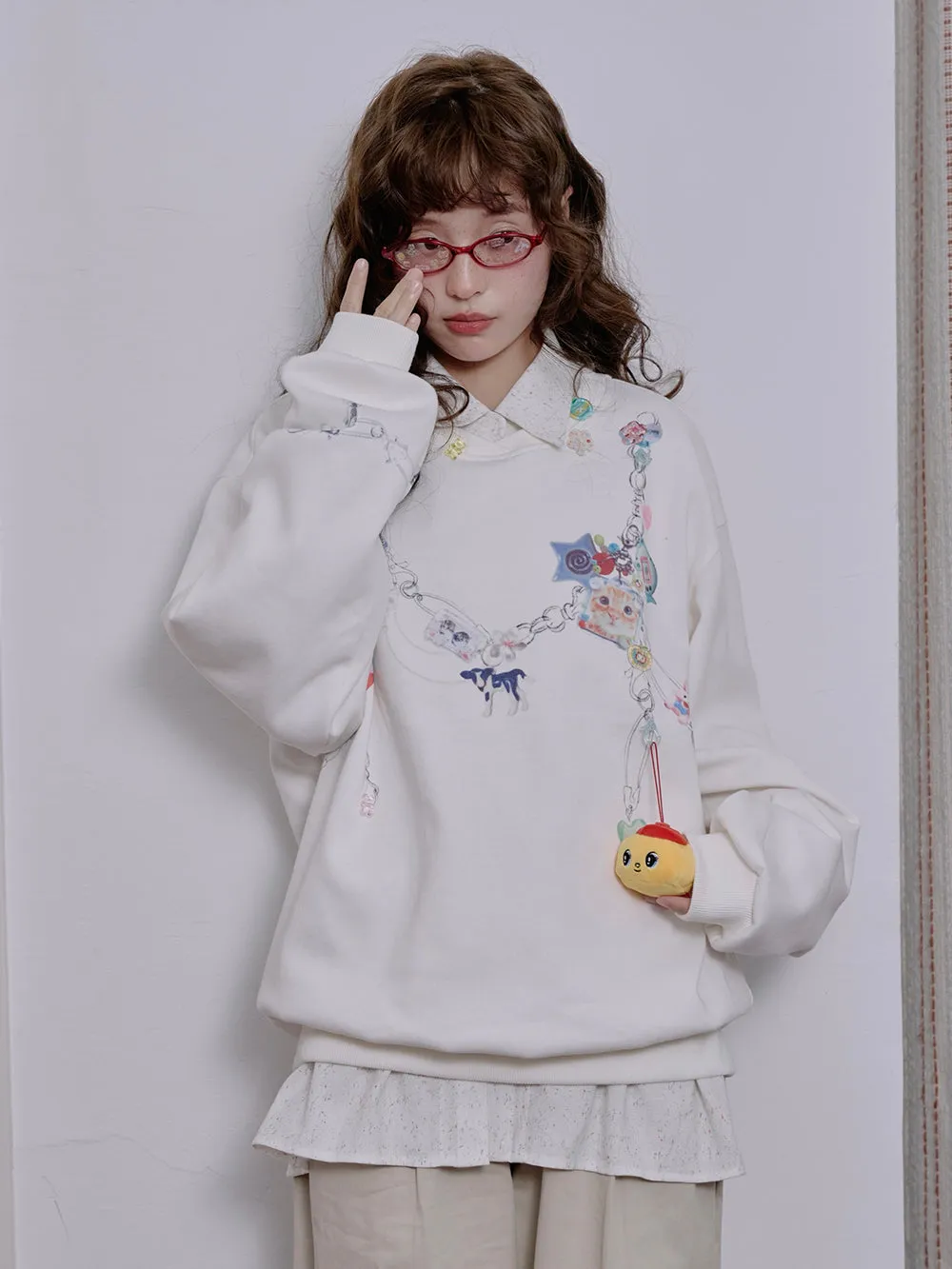 MUKTANK×LOUMUTAKU Y2K Faux Chain Camisole Sweatshirt sold by Muzkin product image thumbnail 4