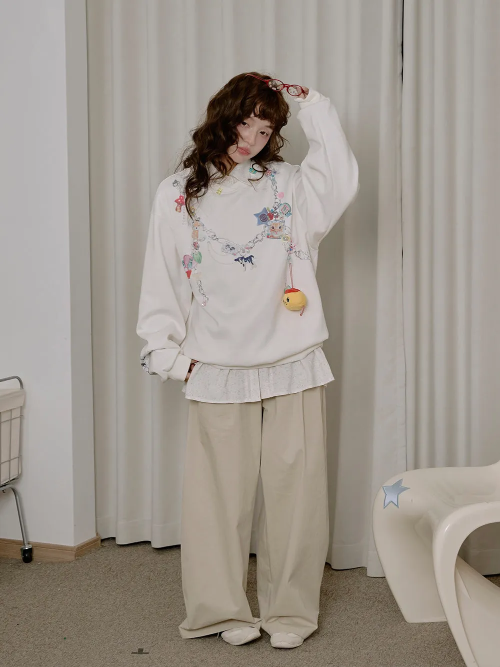 MUKTANK×LOUMUTAKU Y2K Faux Chain Camisole Sweatshirt sold by Muzkin product image thumbnail 2