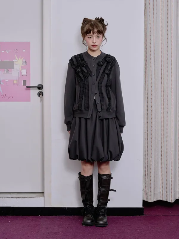 MUKTANK×LOUMUTAKU 3D Flower Baseball Jacket sold by Muzkin