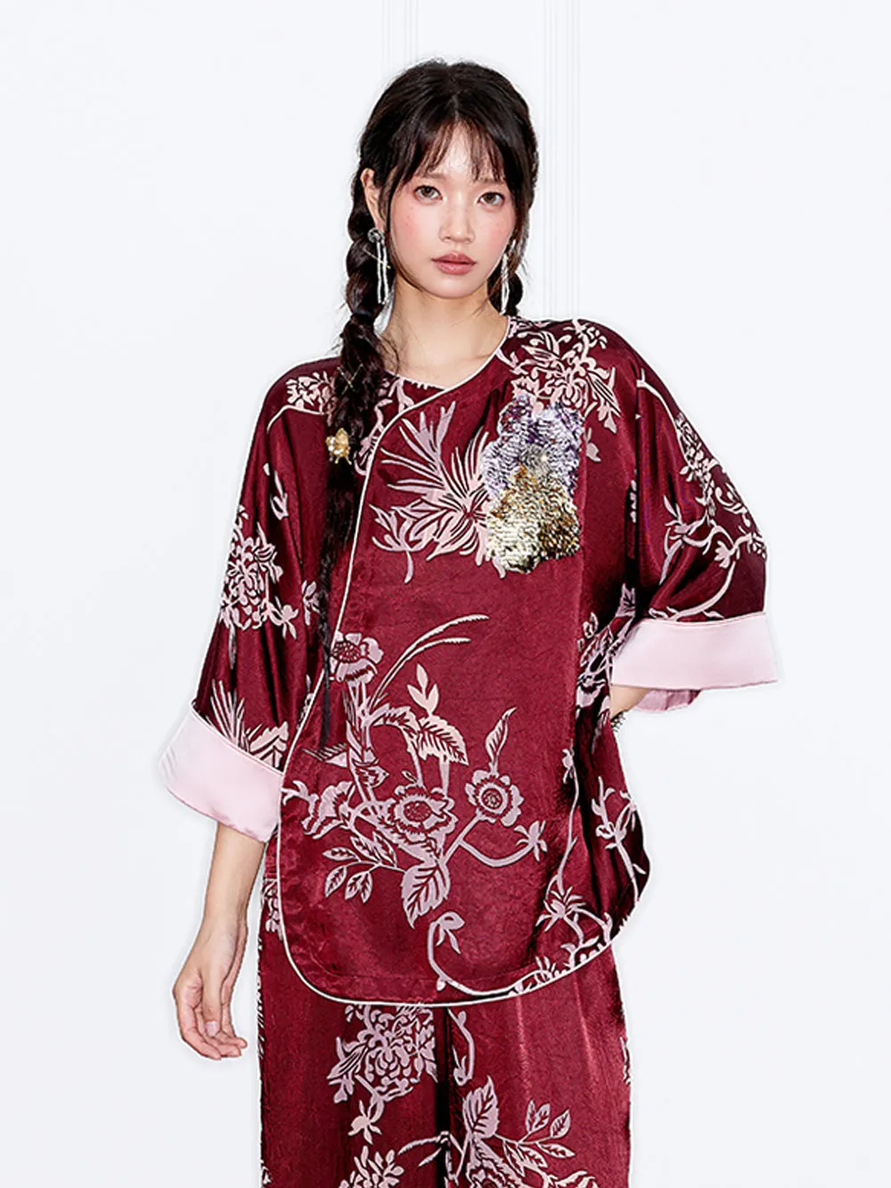 MUKZIN“Capsule Collection”New Chinese Style Chest Sequin Top sold by Muzkin