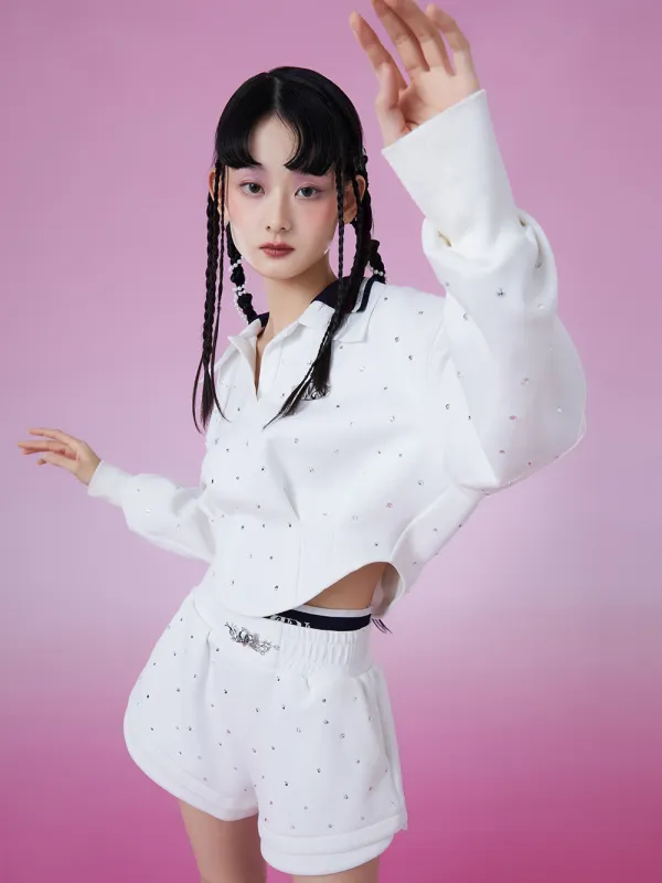 MUKZIN Panelled Design White Campus Style Hoodie sold by Muzkin