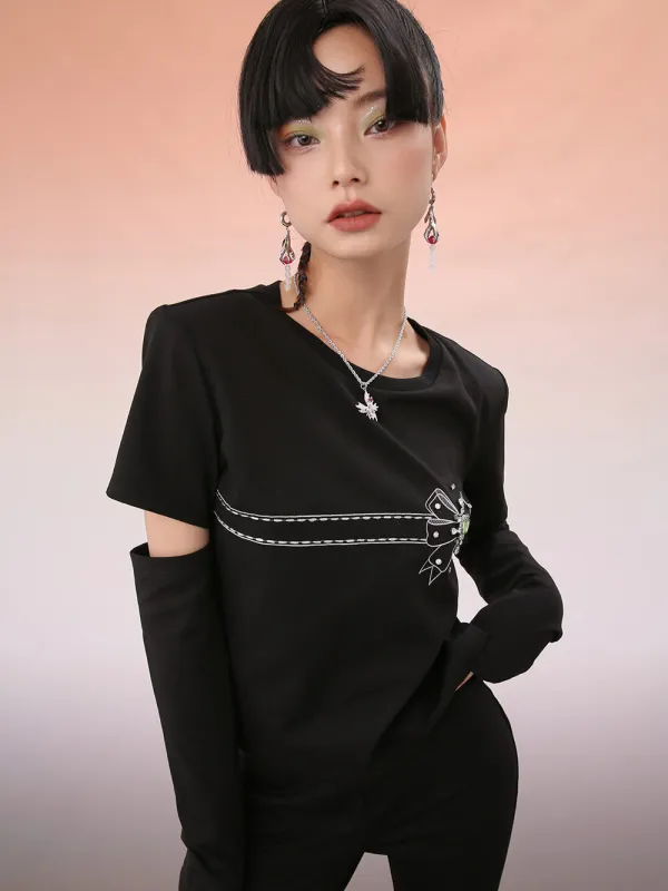 MUKZIN Black Design Fashion Print T-shirts sold by Muzkin