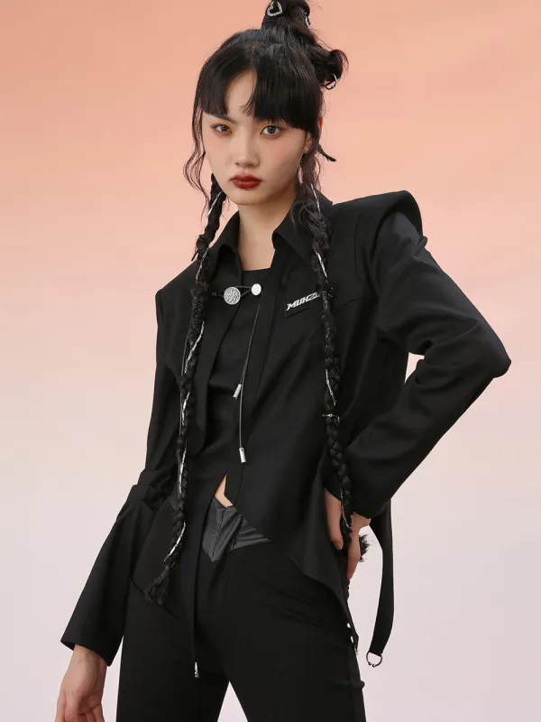 MUKZIN Cropped Asymmetric Shirt sold by Muzkin