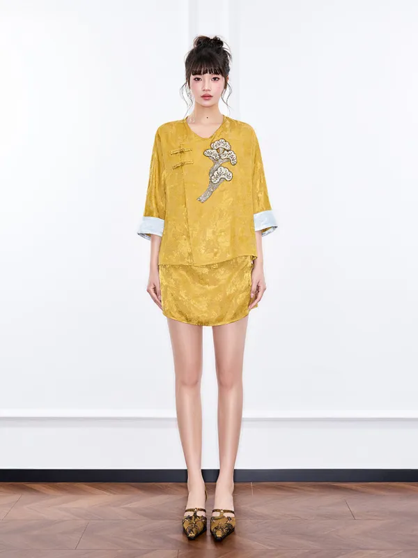 MUKZIN“Capsule Collection”Neo-Chinese Style Long Qipao sold by Muzkin