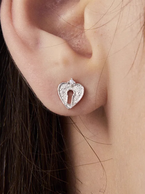 MUKTANK×SUN HUNTER Lock core stud earrings sold by Muzkin