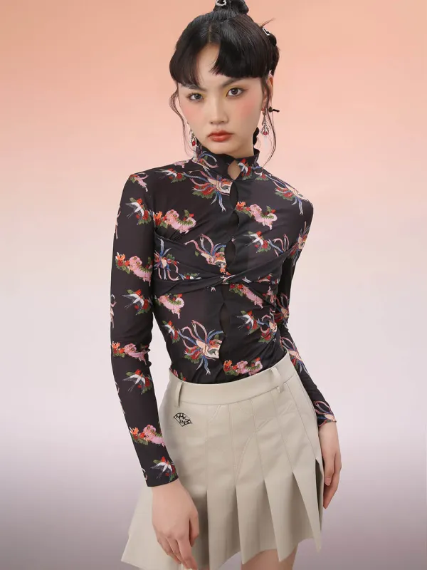 MUKZIN Slim Fit Knit Printed Bottoming Shirt sold by Muzkin