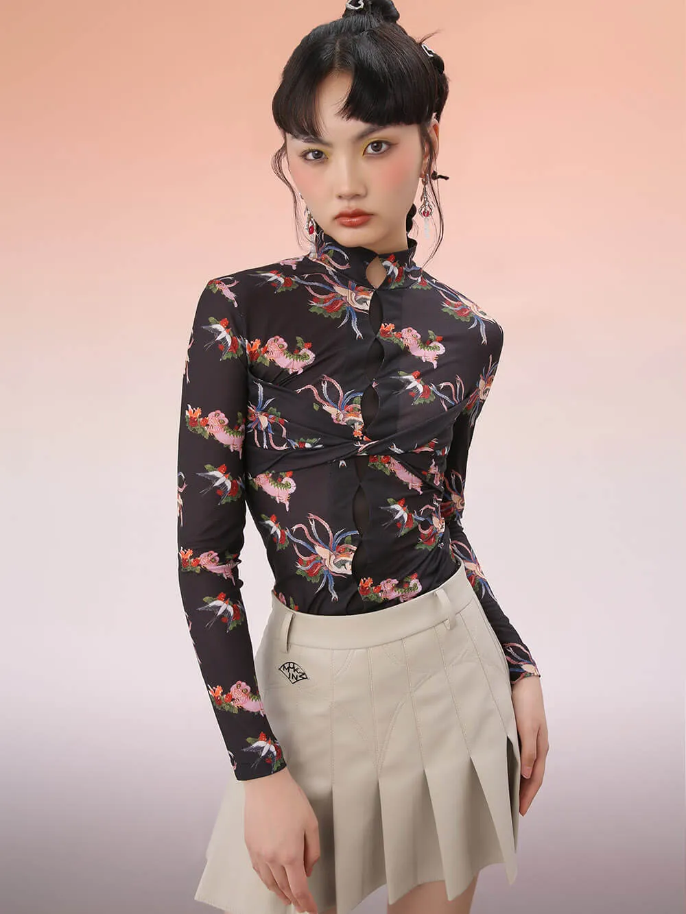 MUKZIN Slim Fit Knit Printed Bottoming Shirt sold by Muzkin