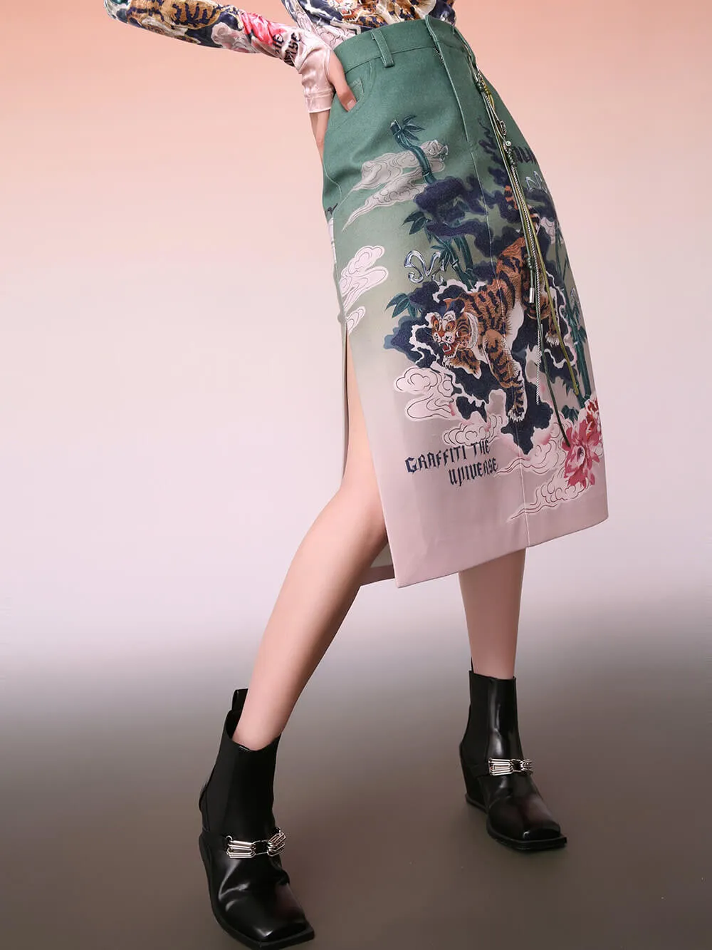 MUKZIN Printing A-Shaped Skirt sold by Muzkin product image thumbnail 4