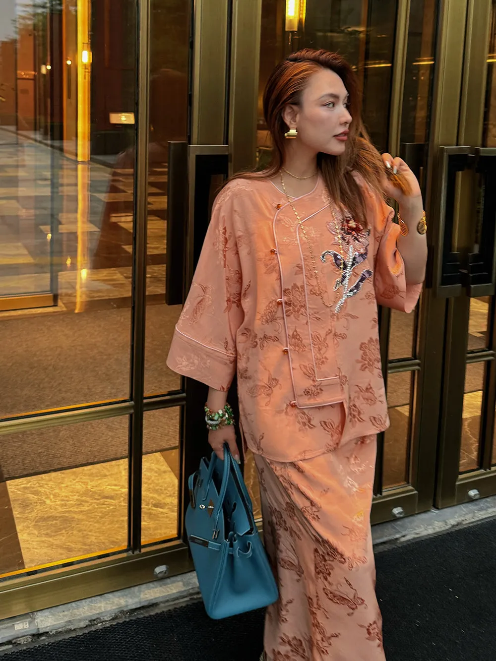 MUKZIN“Capsule Collection”Jacquard Embroidered Chinese - style Midi Skirt sold by Muzkin product image thumbnail 4