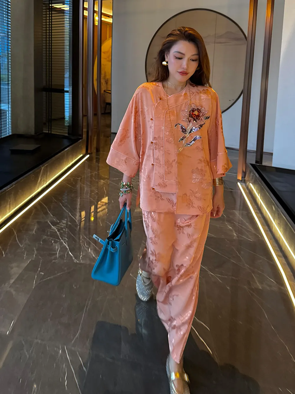 MUKZIN“Capsule Collection”Jacquard Embroidered Chinese - style Midi Skirt sold by Muzkin product image thumbnail 2