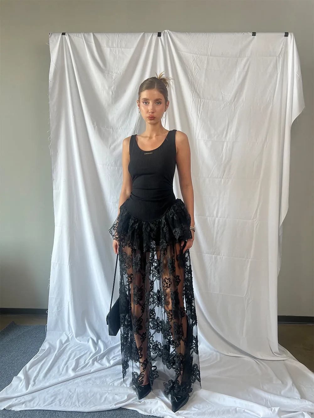 MUKTANK×Jqwention Black lace dress sold by Muzkin product image thumbnail 2