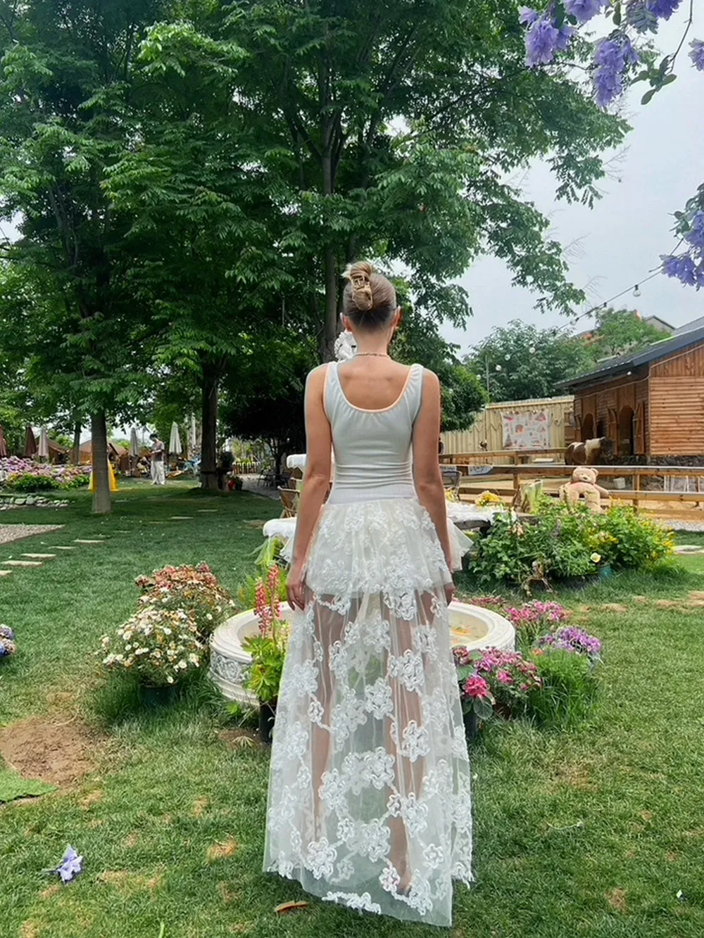 MUKTANK×Jqwention White lace dress sold by Muzkin product image thumbnail 3