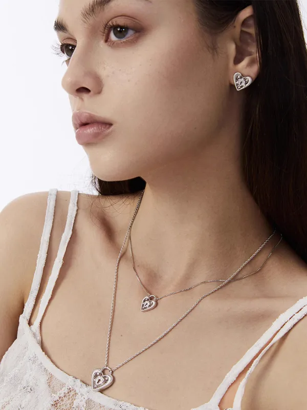 MUKTANK×SUN Lace heart lock simple chain sold by Muzkin