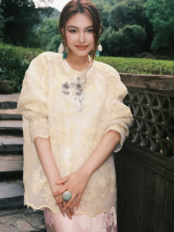 MUKZIN“Capsule Collection”Neo-Chinese Style Heavy-Embroidery Shirt sold by Muzkin