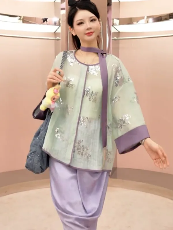 MUKZIN“Capsule Collection”Matcha Green Neo-Chinese Style Cardigan sold by Muzkin