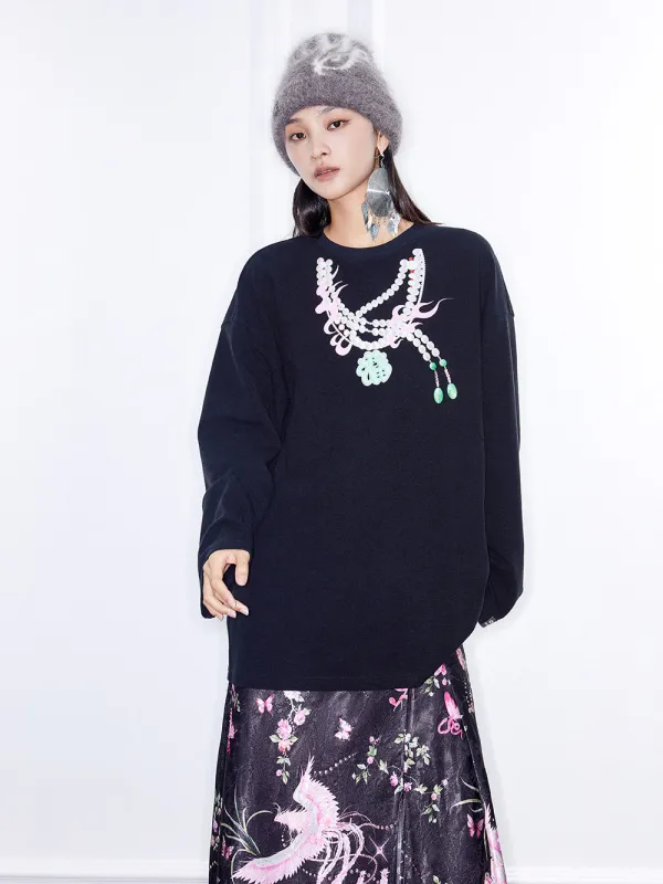 MUKZIN  Linglong  Long - sleeve Sweatshirt sold by Muzkin