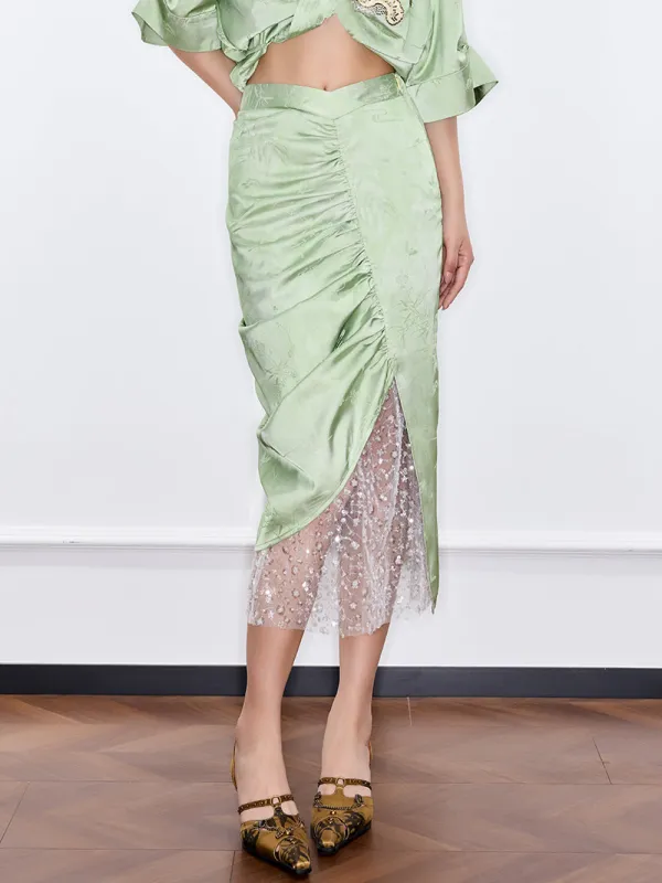 MUKZIN“Capsule Collection”New Chinese Style Tang-style Half Skirt Dyed with Plant Dyes sold by Muzkin