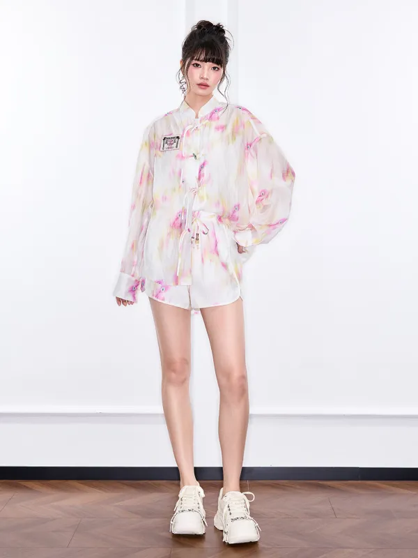 MUKZIN "Ode to the New Summer"Chinese-style national trend printed casual shirt sold by Muzkin