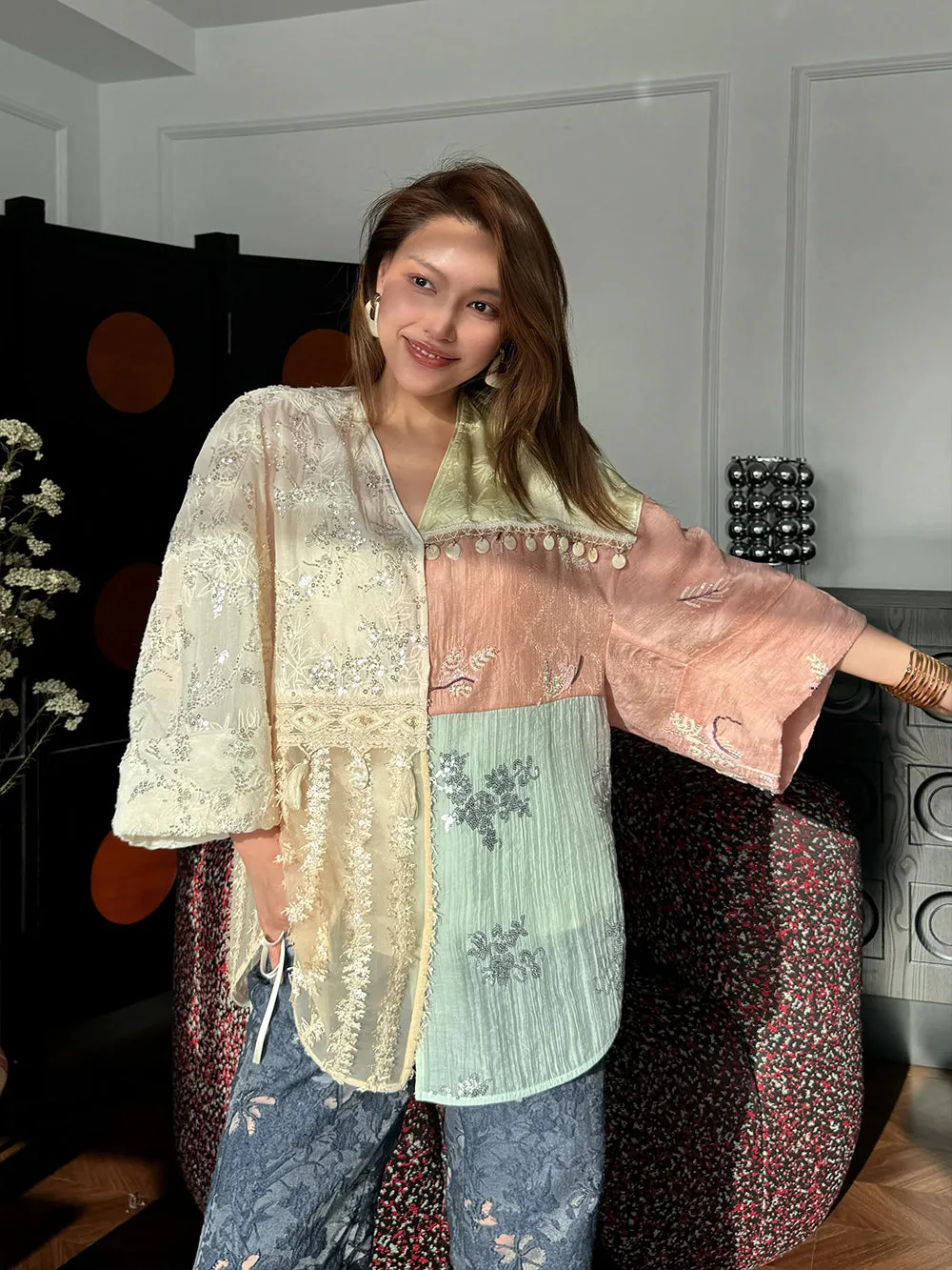 MUKZIN“Capsule Collection”New Chinese-style color-block shirt sold by Muzkin