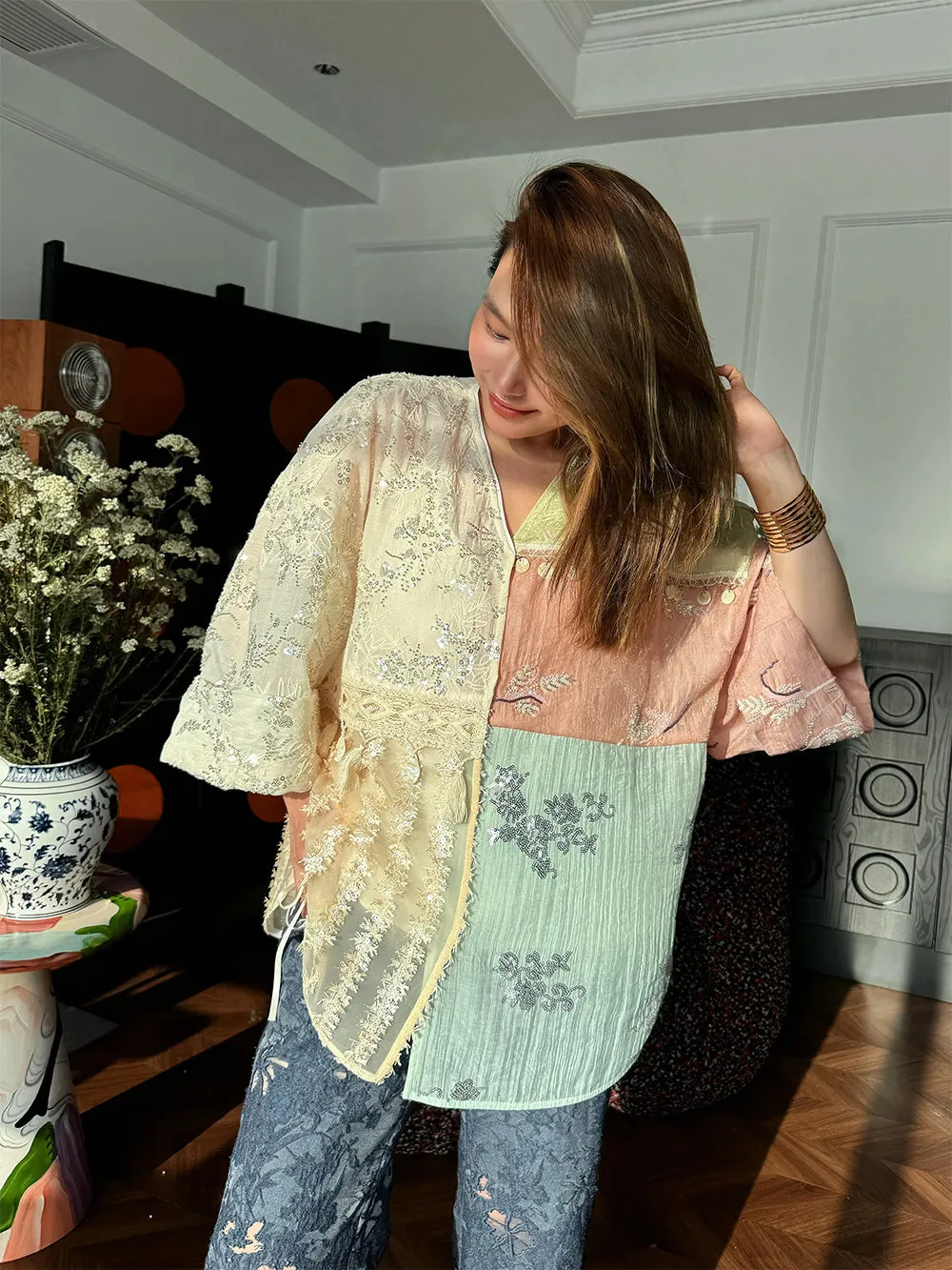 MUKZIN“Capsule Collection”New Chinese-style color-block shirt sold by Muzkin product image thumbnail 5