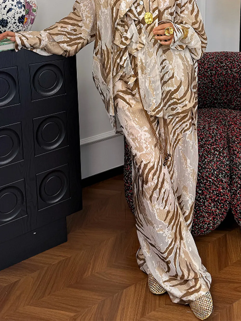 MUKZIN“Capsule Collection”Tiger print casual wide-leg pants sold by Muzkin product image thumbnail 3