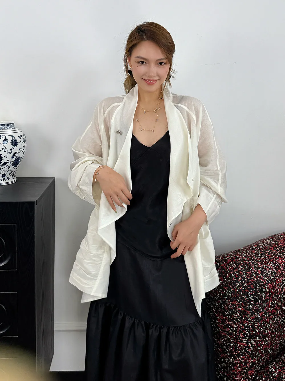 MUKZIN“Capsule Collection”White loose-fitting thin shirt sold by Muzkin product image thumbnail 3