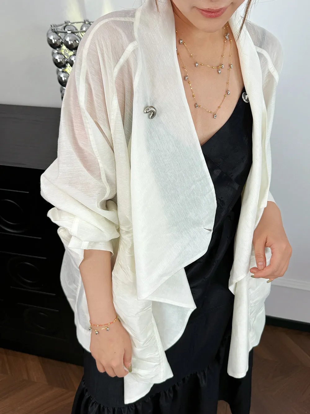 MUKZIN“Capsule Collection”White loose-fitting thin shirt sold by Muzkin product image thumbnail 2