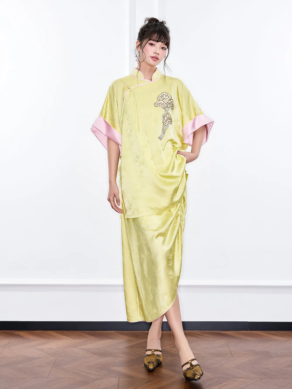 MUKZIN "Ode to the New Summer"Neo - Chinese Style Bamboo - Print Qipao sold by Muzkin product image thumbnail 4