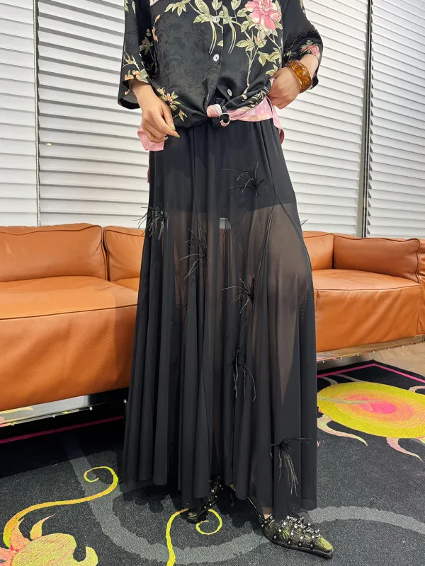 Mukzin“Capsule Collection”New Chinese-Style Elegant Goddess Long Half Skirt sold by Muzkin