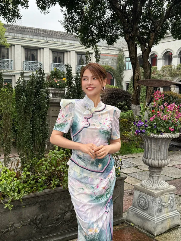 Mukzin“Capsule Collection”New Chinese-Style Printed Short-Sleeved Shirt With A Turned-Up Collar sold by Muzkin