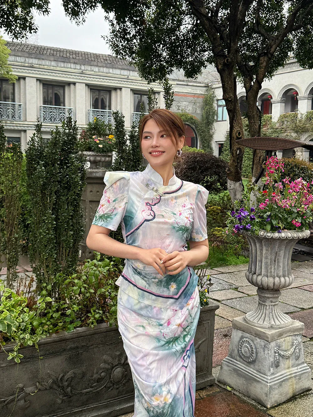 Mukzin“Capsule Collection”New Chinese-Style Printed Short-Sleeved Shirt With A Turned-Up Collar sold by Muzkin