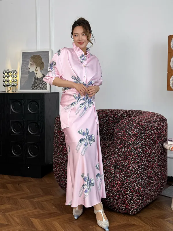 MUKZIN“Capsule Collection”New Chinese-style Printed Elegant Half Skirt sold by Muzkin