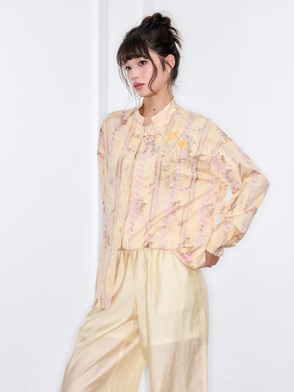 MUKZIN“Capsule Collection”Loose and Retro Yellow Shirt sold by Muzkin