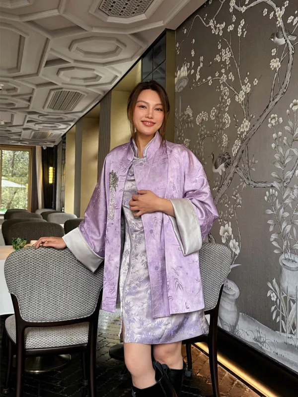 MUKZIN“Capsule Collection”Neo-Chinese Style Purple Coat sold by Muzkin