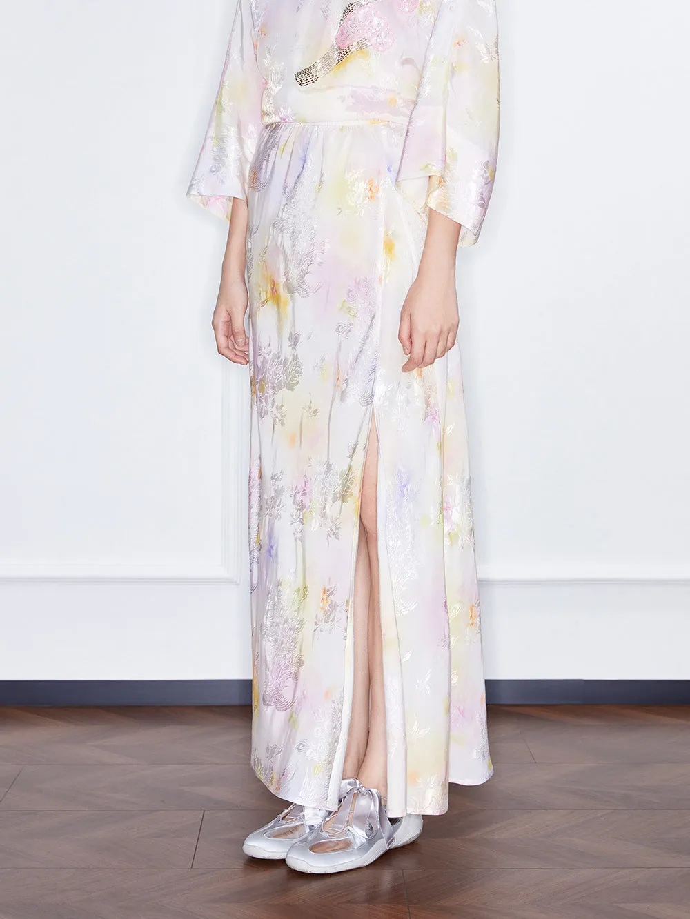 MUKZIN SpringPrelude Spring Mountain Drunk Gradient Printing Side-slit Big A-line Umbrella Skirt sold by Muzkin product image thumbnail 2