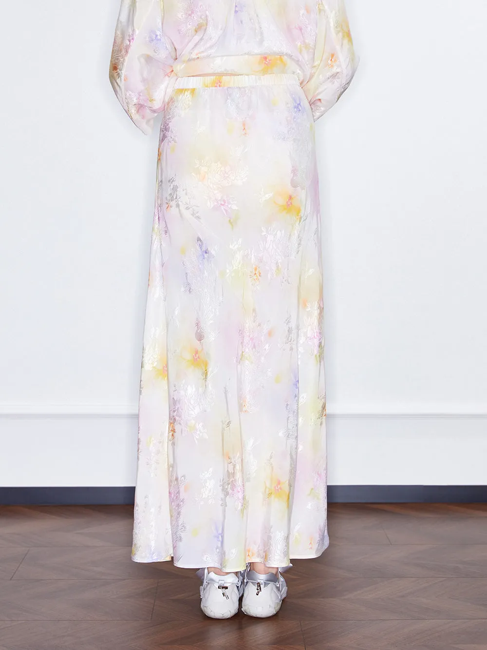 MUKZIN SpringPrelude Spring Mountain Drunk Gradient Printing Side-slit Big A-line Umbrella Skirt sold by Muzkin product image thumbnail 3