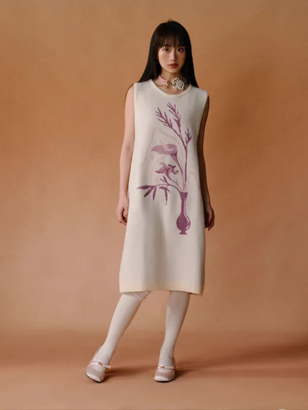 MUKTANK×LOUMUTAKU Sleeveless Dress With a Vase Pattern sold by Muzkin