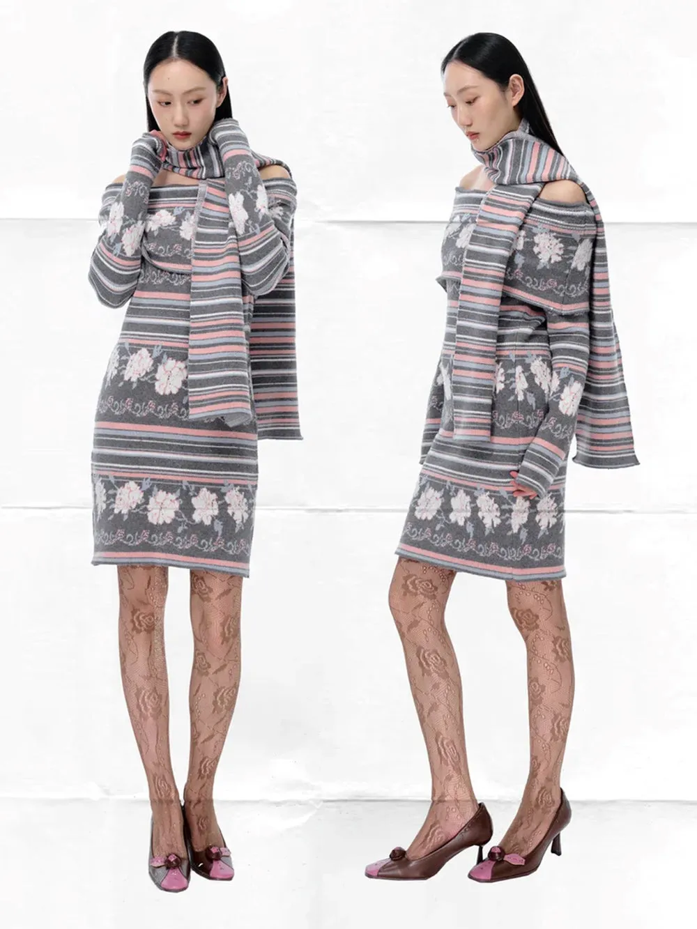 MUKTANK×LOUMUTAKU One-shoulder Dress With Flower Patterns sold by Muzkin product image thumbnail 4