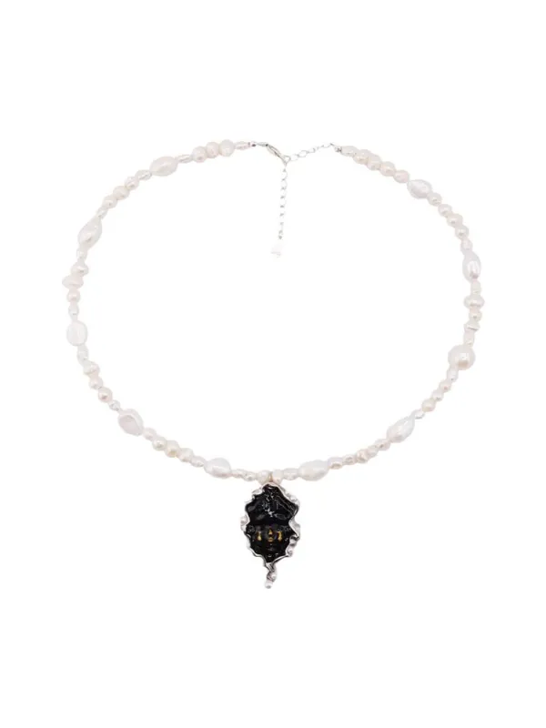 MUKTANK X QUANDO Tears of Black Witch Pearl Beaded Necklace sold by Muzkin